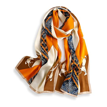 PoeticEHome 100% Mulberry Silk Long Scarf - Women's Large Oblong Shawl for Head, Neck, and Hair Wrap...
