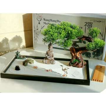 Japanese Zen Garden Kit for Desk - Relaxation Decor Gift