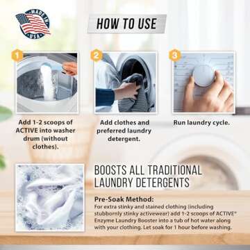 ACTIVE Enzyme Laundry Booster and Fresh Linen Laundry Detergent Sheets - Includes 80 Loads of Detergent Sheets and 64 Loads of Laundry Detergent Boosting Powder