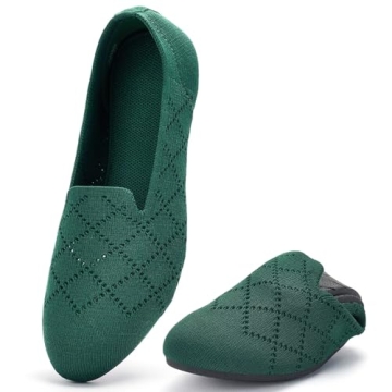poemlady Women’s Ballet Flats - Memory Foam, Breathable Knit, Comfortable & Stylish