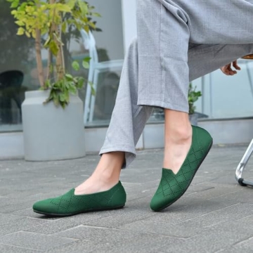 poemlady Women’s Comfortable Ballet Flats Memory Foam Knit