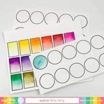 Waffle Flower Color Swatches for Watercolors - Photopolymer Clear Stamps Including Swatch Charts and Grids for Staining, Granulation, and Transparency Studies & Icons for Lightfast Rating & Pigment #