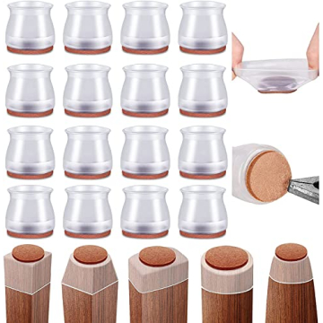 Silicone Chair Leg Floor Protectors,16pcs Floor Protectors for Chairs,Rubber Chair Leg Caps for Wood...