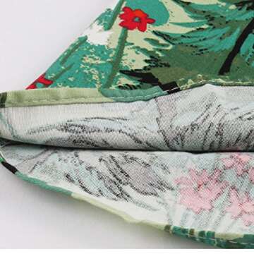 Dressever Women's Vintage A-line Printed Pleated Flared Midi Skirts Christmas Trees Small