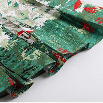 Dressever Women's Vintage A-line Printed Pleated Flared Midi Skirts Christmas Trees Small