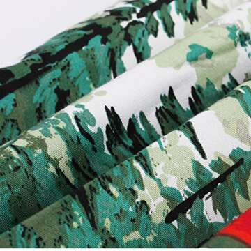 Dressever Women's Vintage A-line Printed Pleated Flared Midi Skirts Christmas Trees Small