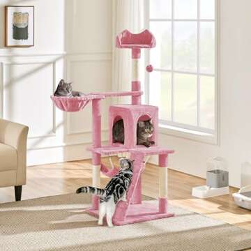 Yaheetech Cat Tree Cat Tower for Indoor Cats Multi-Level Cat Towers Condo with Scratching Posts & Basket, Cat Furniture