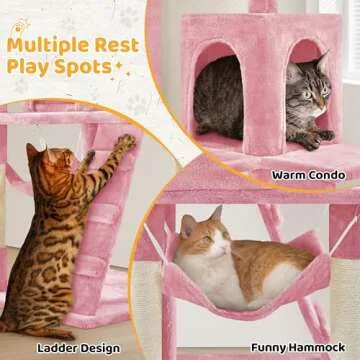 Yaheetech Cat Tree Cat Tower for Indoor Cats Multi-Level Cat Towers Condo with Scratching Posts & Basket, Cat Furniture