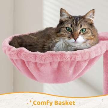 Yaheetech Cat Tree Cat Tower for Indoor Cats Multi-Level Cat Towers Condo with Scratching Posts & Basket, Cat Furniture