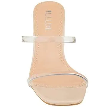 ILLUDE Women’s Block Heel Double Band Sandal – Stylish Comfort