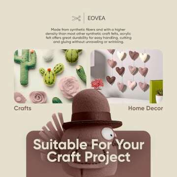 EOVEA Acrylic Felt Fabric by The Yard | Soft and Durable