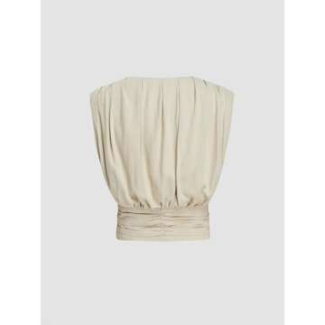 CIDER French Riviera V-Neck Ruched Corset Tank Top