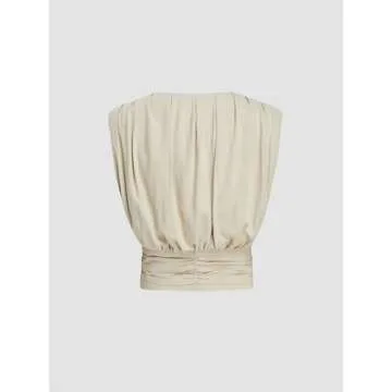 CIDER French Riviera V-Neck Ruched Corset Tank Top