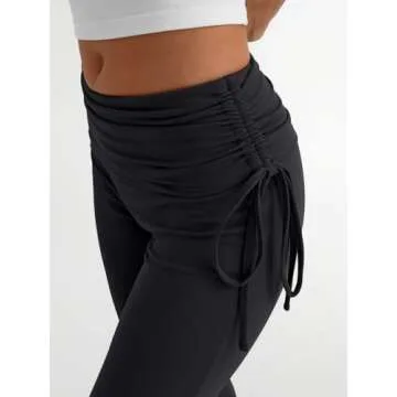 Trendy Queen Women Flare Yoga Pants Y2k Leggings High Waisted Workout Pant Fall Fashion 2025 Black L