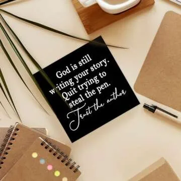 Luipk God Is Still Writing Your Story,Wood Box Sign Desk Decor, Christian Scripture Bible Verse Prayer Room Decor Wooden Block Sign Decorations for Home Office Wall Tabletop Shelf Decor