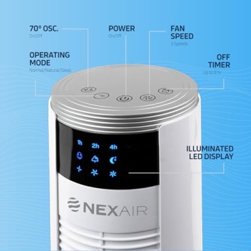 NEXAIR 36” Oscillating Tower Fan with Remote Control
