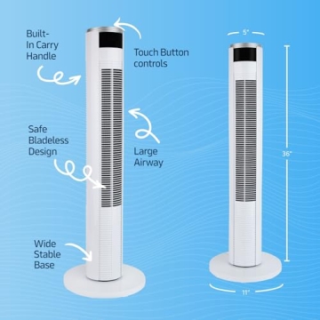 NEXAIR 36” Oscillating Tower Fan with Remote Control