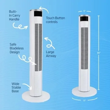 NEXAIR 36” Oscillating Tower Fan with Remote Control