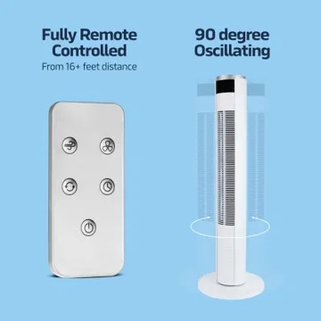 NEXAIR 36” Oscillating Tower Fan with Remote Control