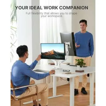 HUANUO Dual Monitor Stand - Full Adjustable Monitor Desk Mount Swivel Vesa Bracket with C Clamp, Grommet Mounting Base for 13 to 32 Inch Computer Screens - Each Arm Holds 4.4 to 19.8lbs - Whtie