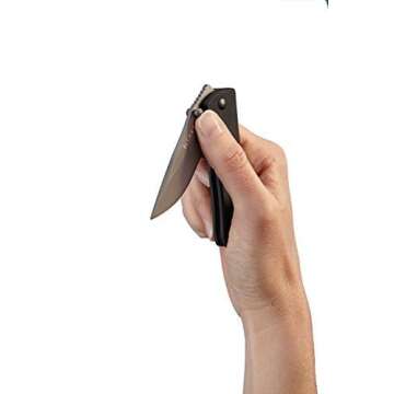 CRKT Drifter EDC Folding Pocket Knife: Everyday Carry, Gray Ti Nitride Blade, Thumb Stud Opening, Black G10 Handle, Pocket Clip 6450K