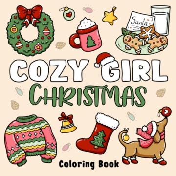 Cozy Girl Christmas Coloring Book Bold Easy Designs Adults Teens