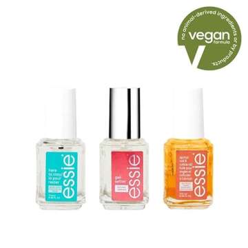 essie Nail Care, Protect Your Mani Kit, Base Coat, High-Shine Top Coat & Cuticle Oil, Vegan, 1 Kit