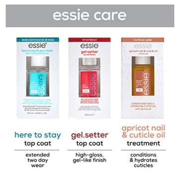 essie Nail Care, Protect Your Mani Kit, Base Coat, High-Shine Top Coat & Cuticle Oil, Vegan, 1 Kit