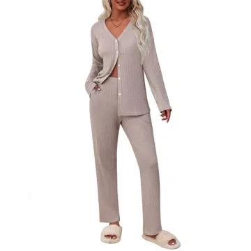 Ekouaer Women's Waffle Loungewear Set – Ultimate Comfort and Style