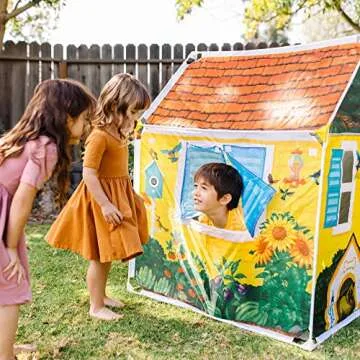 Melissa & Doug Cozy Cottage Tent for Kids - Yellow