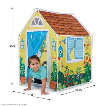 Melissa & Doug Cozy Cottage Tent for Kids - Yellow