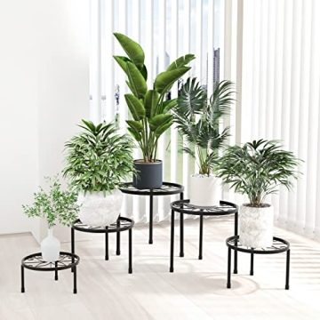 Linpla 5-Pack Metal Plant Stands - Durable & Stylish Elevation