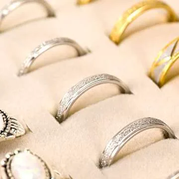 Frebeauty Velvet Ring Organizer for 100 Rings with Clear Lid