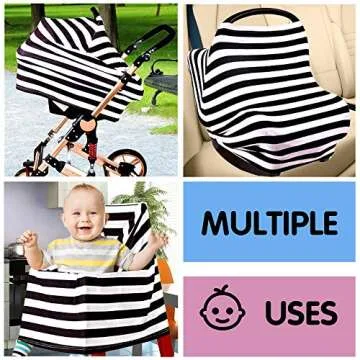 Baby Car Seat Cover - Multi Use Nursing Cover Pattern - Ideal Grocery Cart Cover and Highchair - Nursing Breastfeeding - Resistant - Perfect Baby Gift
