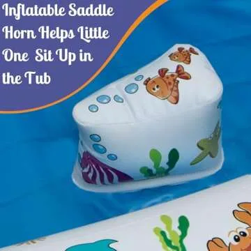 Mommy's Helper | Inflatable Under The Sea Baby Bathtub, Collapsible Safe Baby Bath Tub with Anti-Sliding Saddle Horn Seat, Must Have Travel Toddler Bath, Portable Bathtub Recommended Months 6 to 24