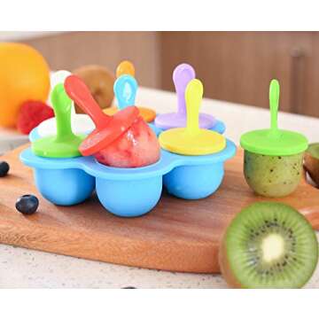 JBYAMUS Silicone Popsicle Molds, Ice Pop Molds, Storage Container for Homemade Food, Kids Ice Cream ...