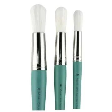 Creative Mark Mural Large Artist Brushes - White Filament Brushes for Acrylic & Watercolor Paint - Round # 40