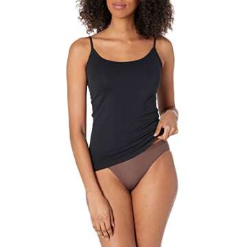 Amazon Essentials Women's Slim-Fit Camisole, Pack of 4, Black, Medium