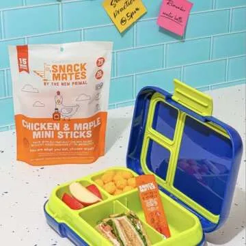 The New Primal Snack Mates Chicken & Maple Sticks, Gluten Free Healthy Snacks for Kids, Low Sugar High Protein Back to School Snacks, Mini Paleo Jerky Meat Stick, 7g Protein, 50 Calories, 40 Pack