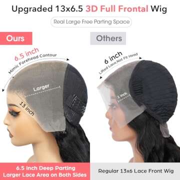 26 Inch 250 Density 13x6.5 Hd Full Lace Front Wigs Human Hair Glueless Wear and Go,15A Deep Wave Lac...