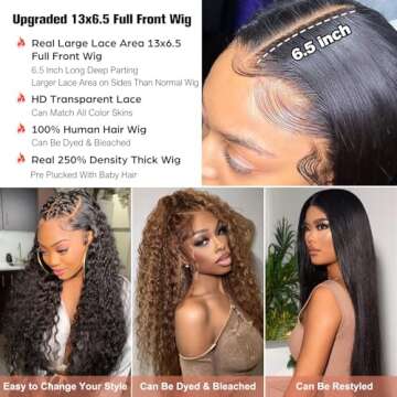 Luxury 26 Inch Human Hair HD Lace Front Wig for All