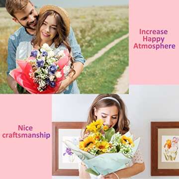 Yahenda 420 Sheet Korean Style Flower Wrapping Papers w/ Gold Edges