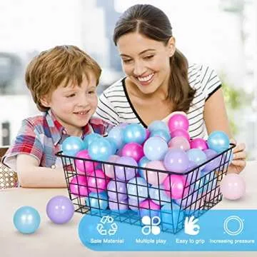 THREGGROW Play Pit Balls Pack of 100 - BPA Free 4 Colors Hollow Soft Plastic Ball for Toddlers Baby Kids Birthday Pool Tent Party Favors Summer Water Bath Toy (5.5CM)