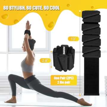 Adjustable 2lb Wrist Ankle Weights for All Fitness Levels