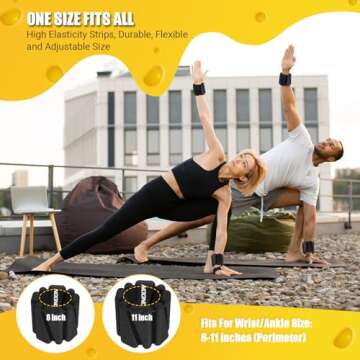 Adjustable 2lb Wrist Ankle Weights for All Fitness Levels