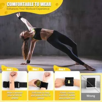 Adjustable 2lb Wrist Ankle Weights for All Fitness Levels