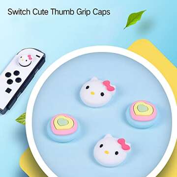 PERFECTSIGHT Cute Switch Thumb Grip Caps Compatible with Nintendo Switch OLED/Lite Console, Kawaii S...