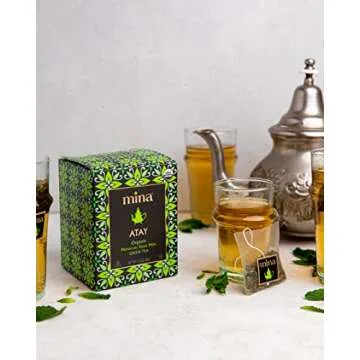 Mina Atay Moroccan Mint Green Tea, 15 Biodegradable Sachets