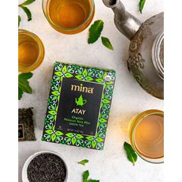 Mina Atay Moroccan Mint Green Tea, 15 Biodegradable Sachets