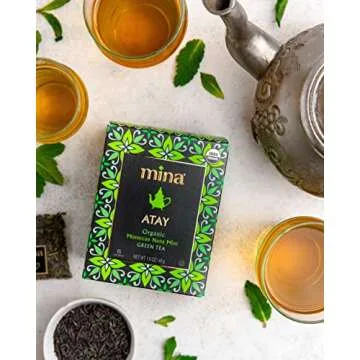 Mina Atay Moroccan Mint Green Tea, 15 Biodegradable Sachets